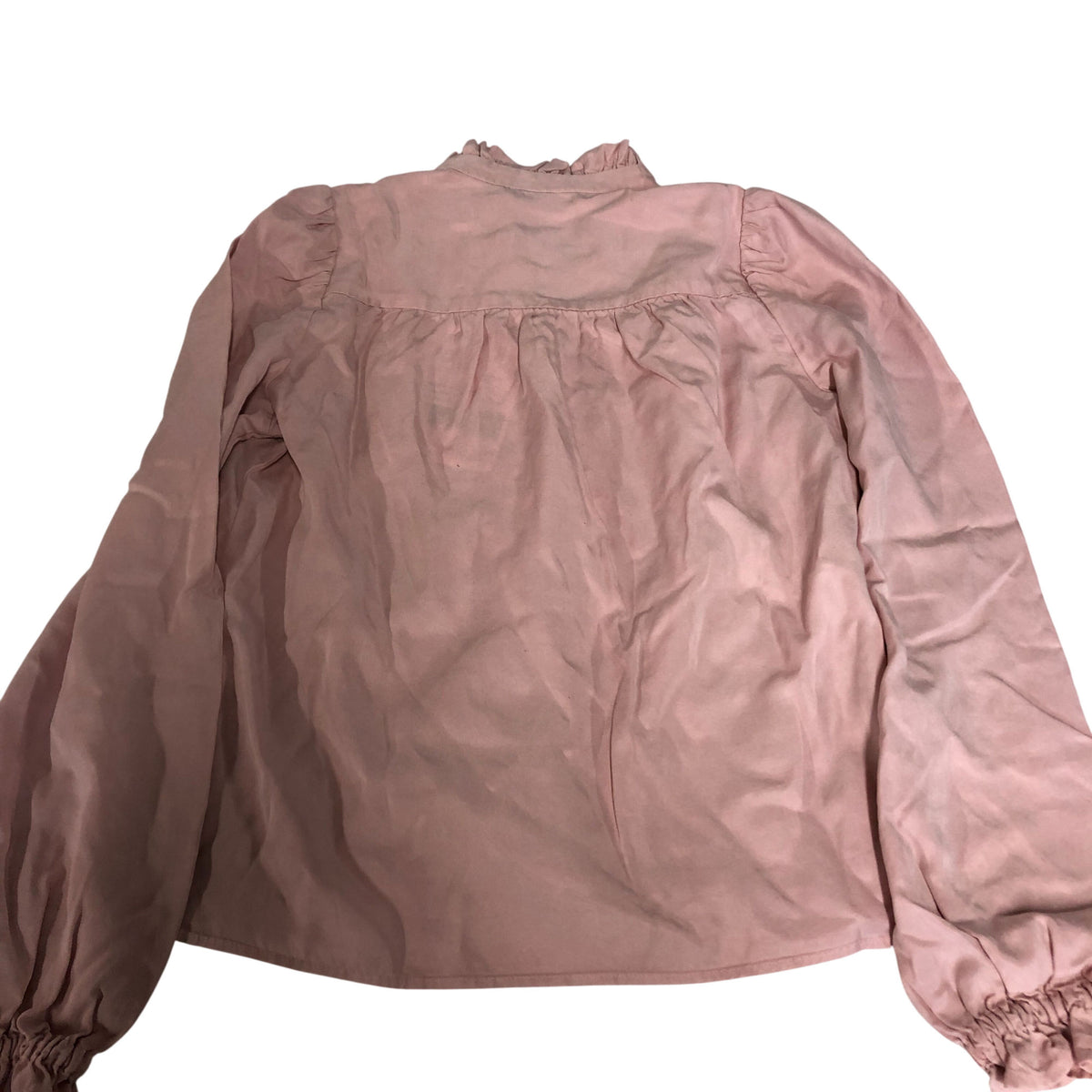Baukjen Lyocell Blouse Women's Pink Long Sleeve Ruffled Collar Top