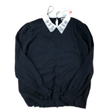 Love Roses Women's Black Sweater UK Size 20 With Embellished Collar