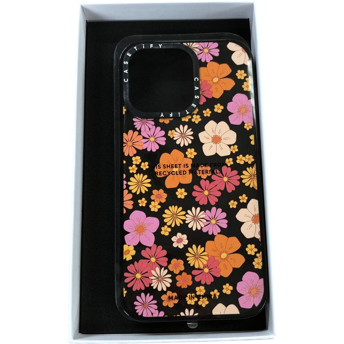 CASSETiFY Compact iPhone 13 Pro Case Retro Boho Hippie Flowers Clear
