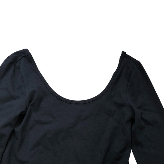 River Island Black Long Sleeve Bodysuit Women's Casual Stretchy Top Size 8