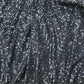 Sequin Blouse UK12 Women's Sparkly Black Top V Neck Party Wear