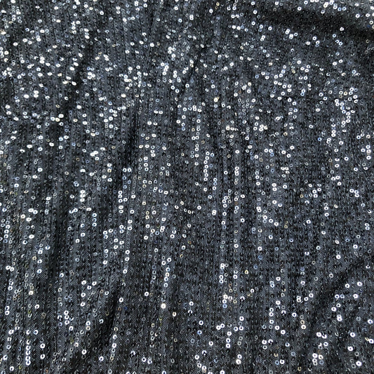 Sequin Blouse UK12 Women's Sparkly Black Top V Neck Party Wear