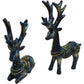 Pair of Resin Deer Ornaments Decorative Collectible Figurines Navy