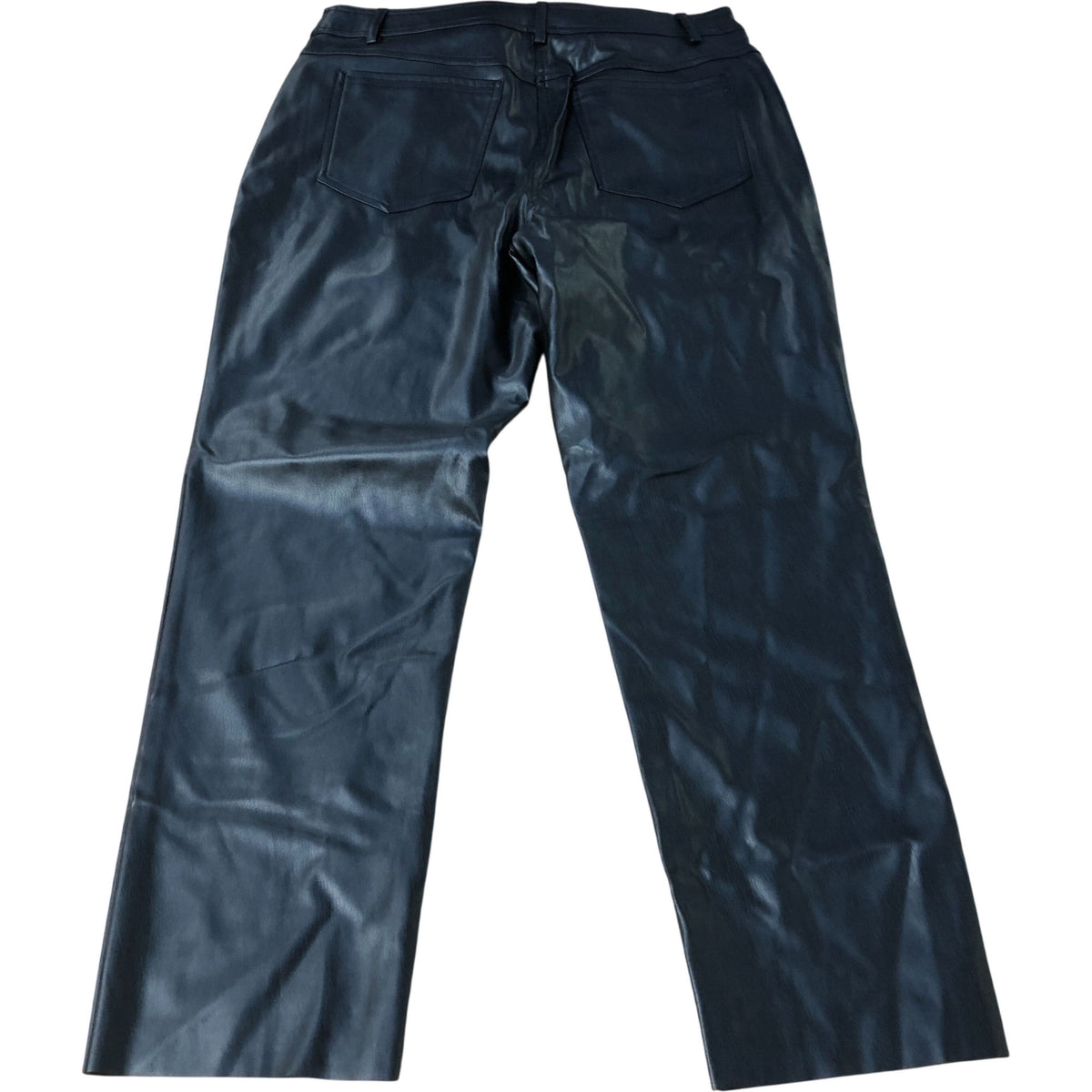 Black Faux Leather Trousers Women's Slim Fit Stylish Design UK14