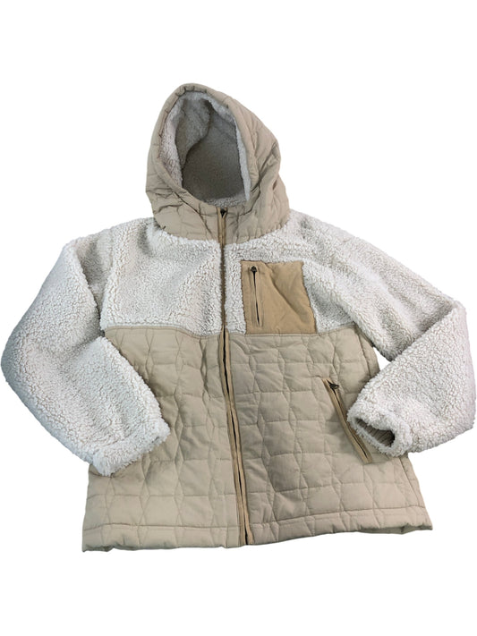 FATFACE Quilted Hooded Jacket Women's Chunky Fleece Cream Size UK 6
