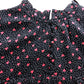UK12 Women's Black Heart Print Dress Ruffled Sleeves
