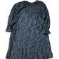 Lyocell Embroidered Dress Women's Long Sleeve Navy Blue