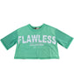 RIVER ISLAND Flawless Collection Crop Top UK 5-6 Years Girls Green Short Sleeve