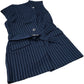 River Island Pinstripe Jacket Women's Sleeveless Belted Formal Style