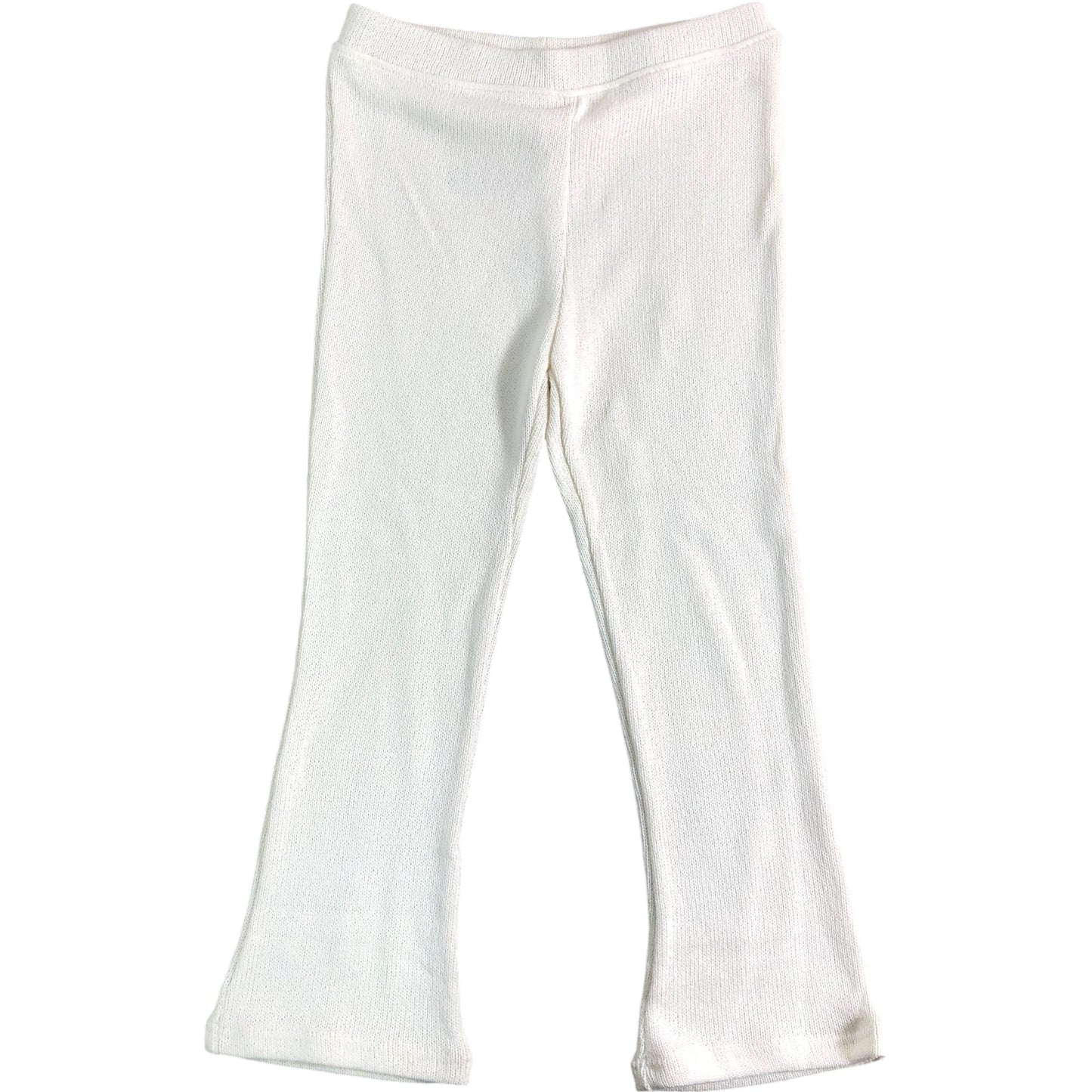 RIVER ISLAND Mini Leggings 4/5 Years Girls Cream Flared Stretch Knit Trousers