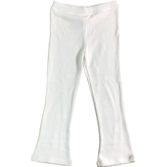 RIVER ISLAND Mini Leggings 4/5 Years Girls Cream Flared Stretch Knit Trousers