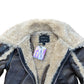 River Island Shearling Brown Aviator Jacket Women's Faux Fur Trim