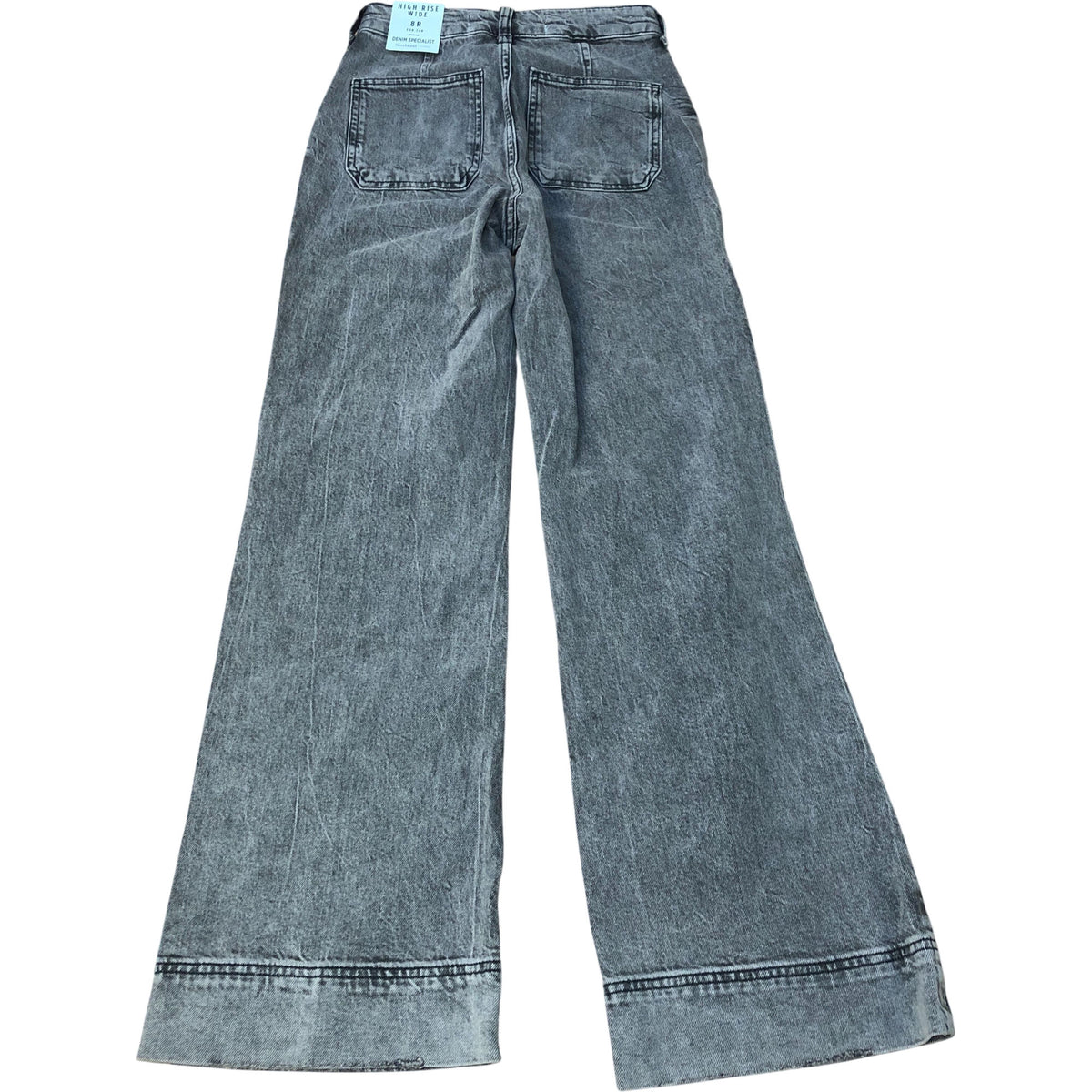 River Island High Rise Wide Grey Denim Jeans