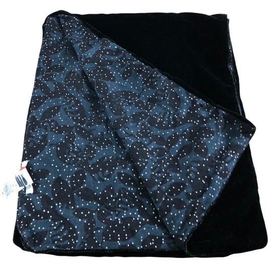Women's Foil Print Velvet Print Scarf Black