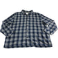 Check Shirt XXL Men's Long Sleeve Blue Grey Cotton Flannel