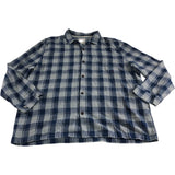 Check Shirt XXL Men's Long Sleeve Blue Grey Cotton Flannel