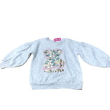 River Island Baby Sweatshirt 2-3 Years Girls Grey Camo Bear Design Pullover
