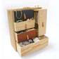 Ylu Yni Brown Jewellery Box With Torched Wood New Stylish Design Organiser