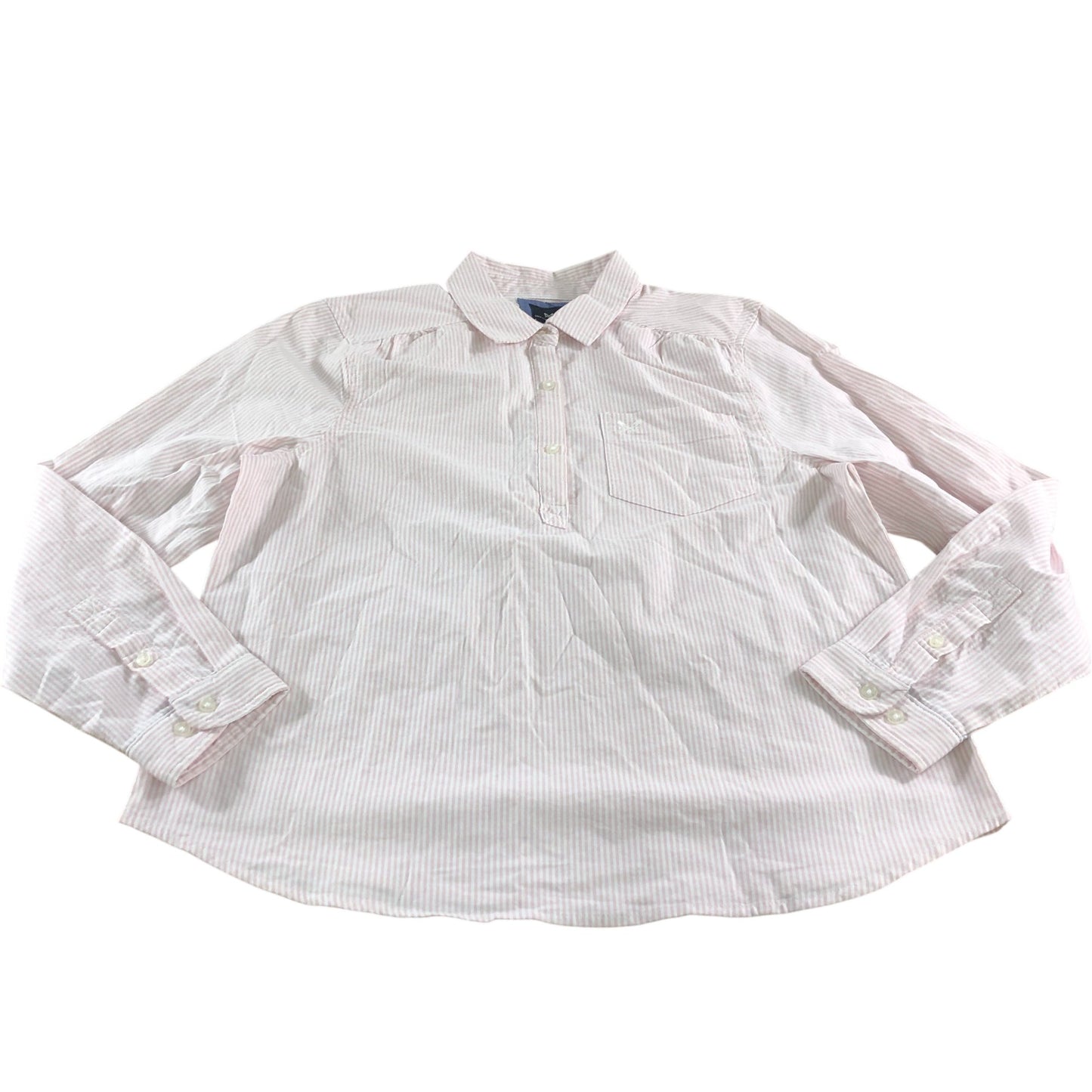 Crew Clothing Company Classic Fit Long Sleeve Shirt UK12 Cotton Pink Striped