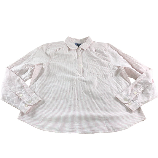 Crew Clothing Company Classic Fit Long Sleeve Shirt UK12 Cotton Pink Striped