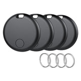weTag Mini Bluetooth Tracker 4 Pack Compatible With Apple Find My App Black
