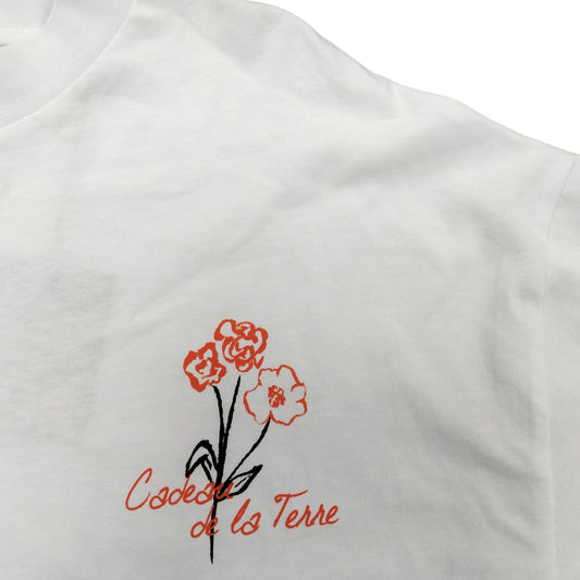 River Island Floral Design T-Shirt Size S Women's White Short Sleeve Top