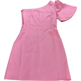 Dancing Leopard Pink One Shoulder Dress Size 6 Women's Short Sleeve