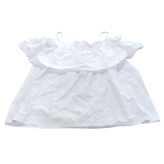 River Island Women's Ruffle Off Shoulder Top UK8 White Cotton Summer Blouse