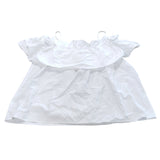 River Island Women's Ruffle Off Shoulder Top UK8 White Cotton Summer Blouse
