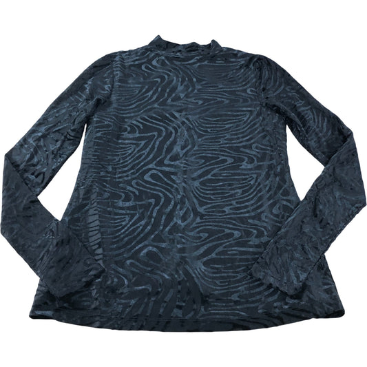 Branded Black Zebra Velvet Turtle Neck Top - Size 8