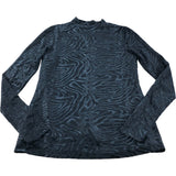 Branded Black Zebra Velvet Turtle Neck Top - Size 8