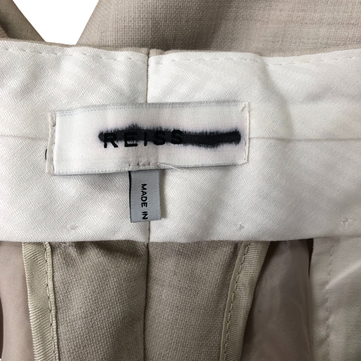 Trousers 38 Inch Men's Beige Tailored Style Lightweight Wool Blend