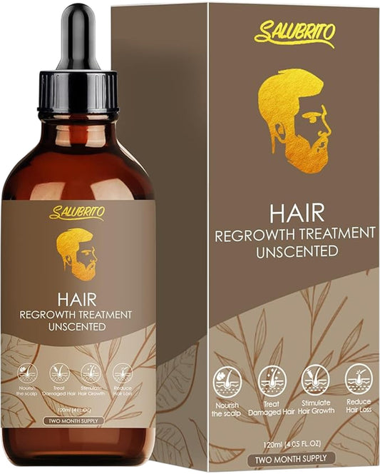 SALUBRITO 5% Minoxidil Hair Regrowth Treatment Unscented 120ml Two Month Supply
