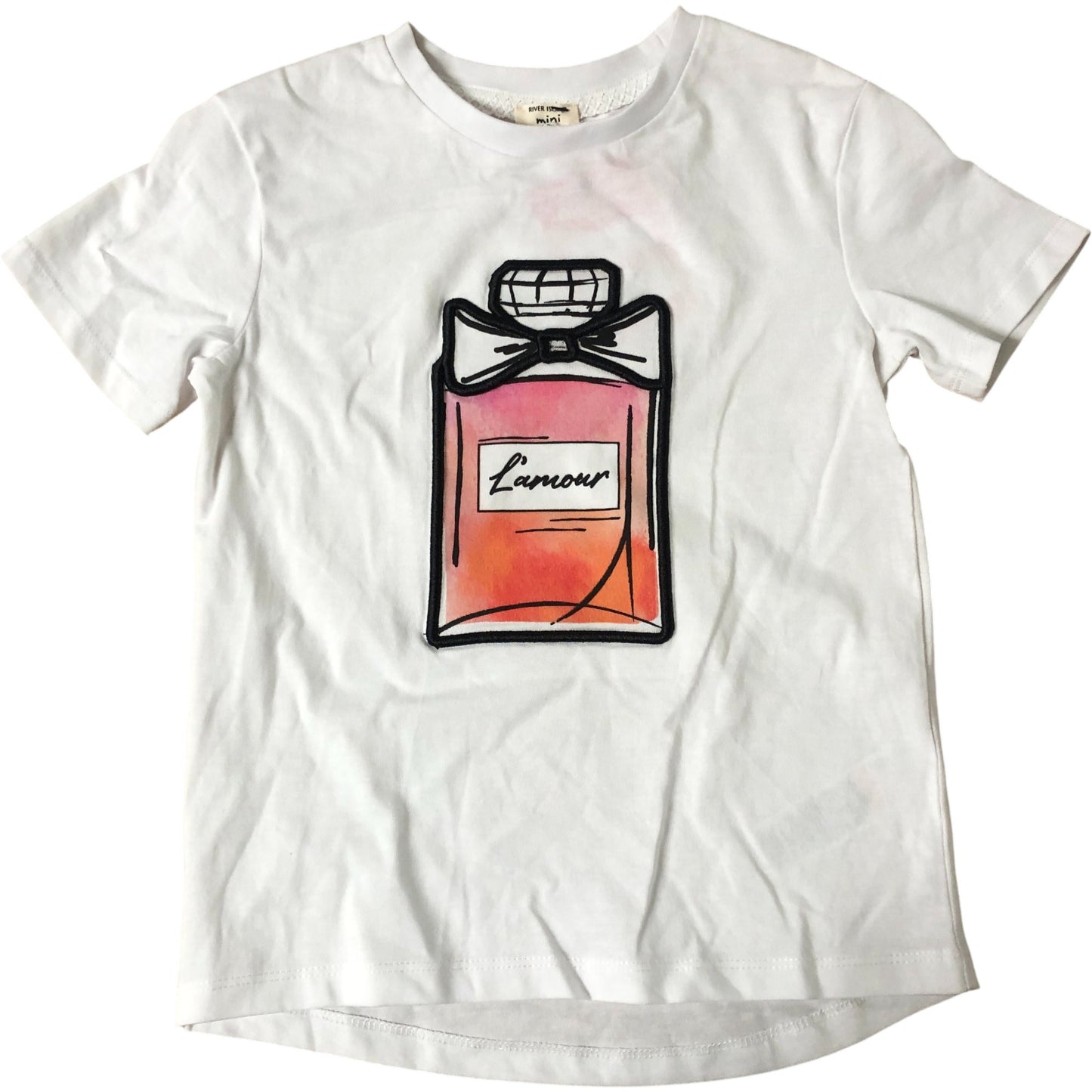 River Island Mini Girls T-Shirt Size 4-5 Years Perfume Bottle Design Cute Top