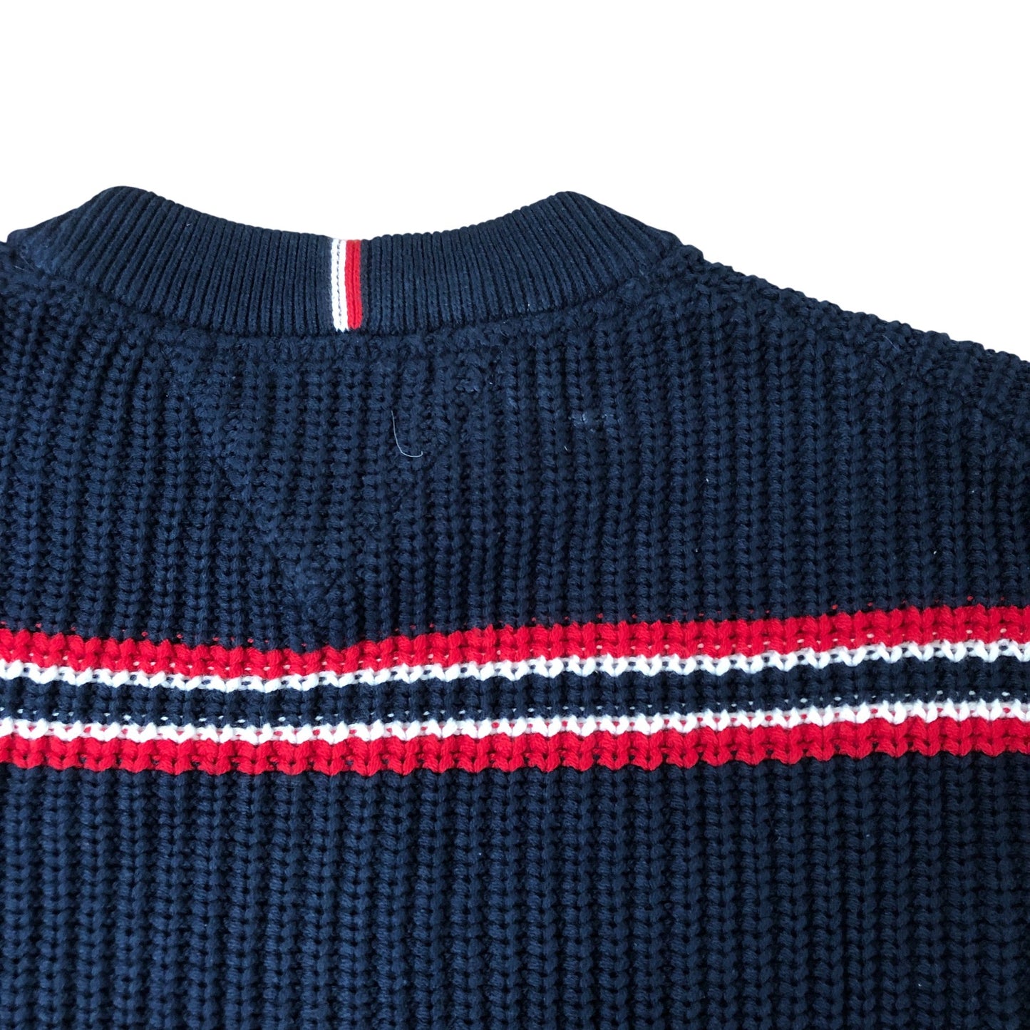 Tommy Hilfiger Striped Sweater 14-15 Years Unisex Navy Red White Knitted Jumper