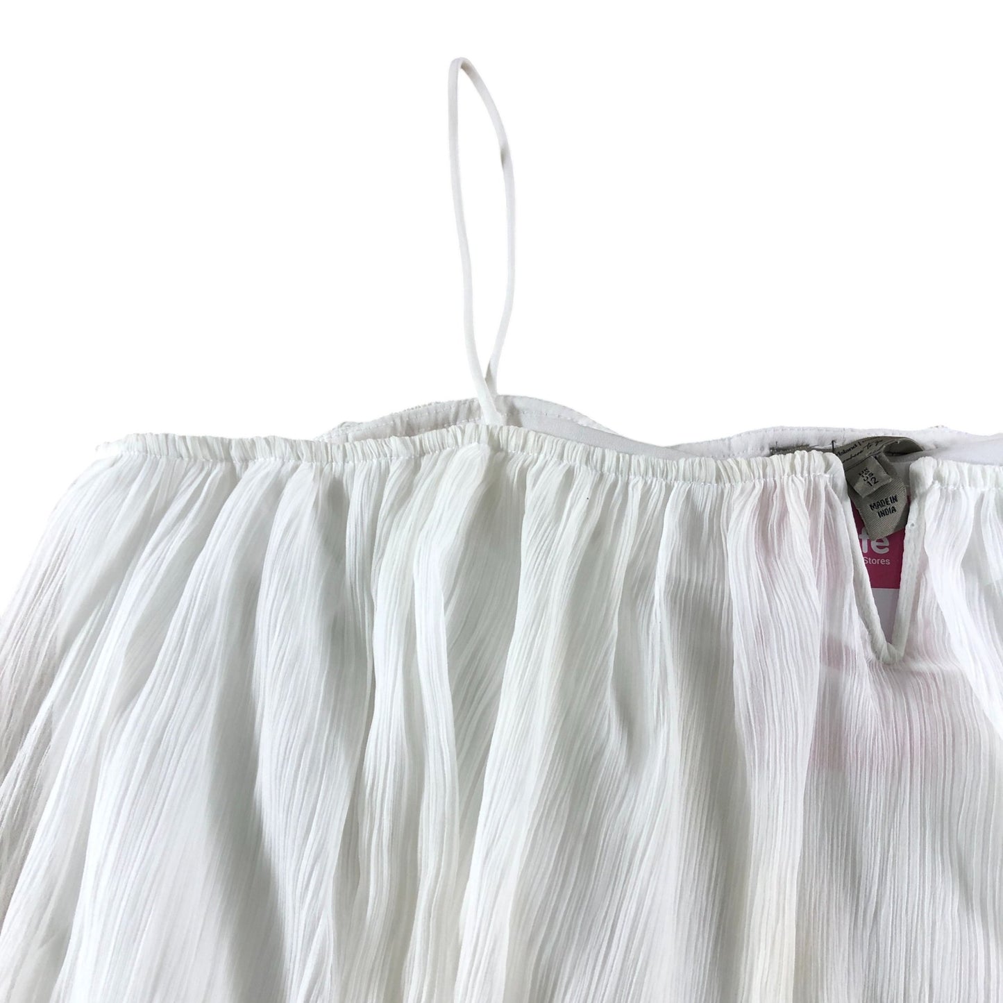 River Island UK16 Women's White Pleated Camisole Top