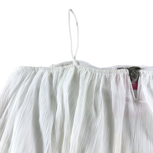 River Island UK16 Women's White Pleated Camisole Top