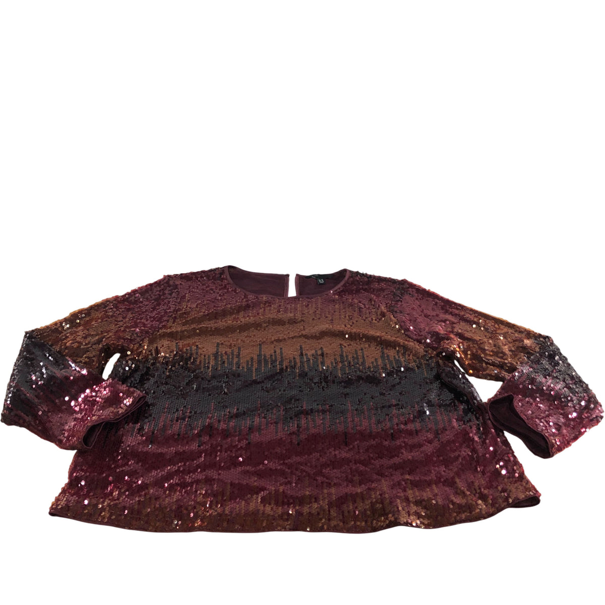 Friends Like These Ombre Red Long Sleeve Sequin Top - Size 20