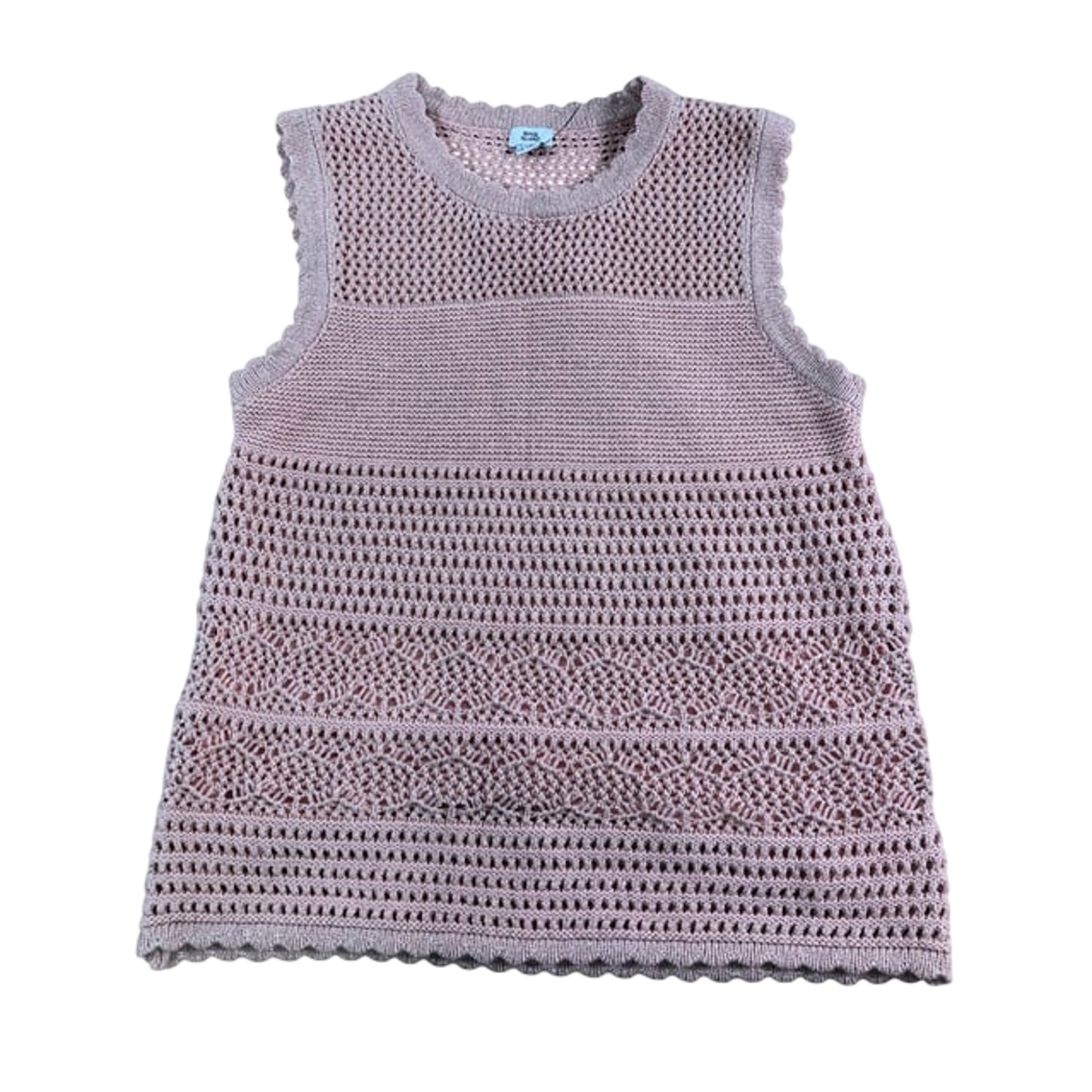 River Island Girls Knitted Sleeveless Top Size 5-6 Years Pink Cotton Summer