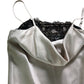 River Island Cowl Neck Satin Slip Dress UK8 Women's Beige Lace Trim Evening
