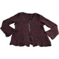 River Island Women's Burgundy Button Front Blouse Size UK Small Crinkle Fabric