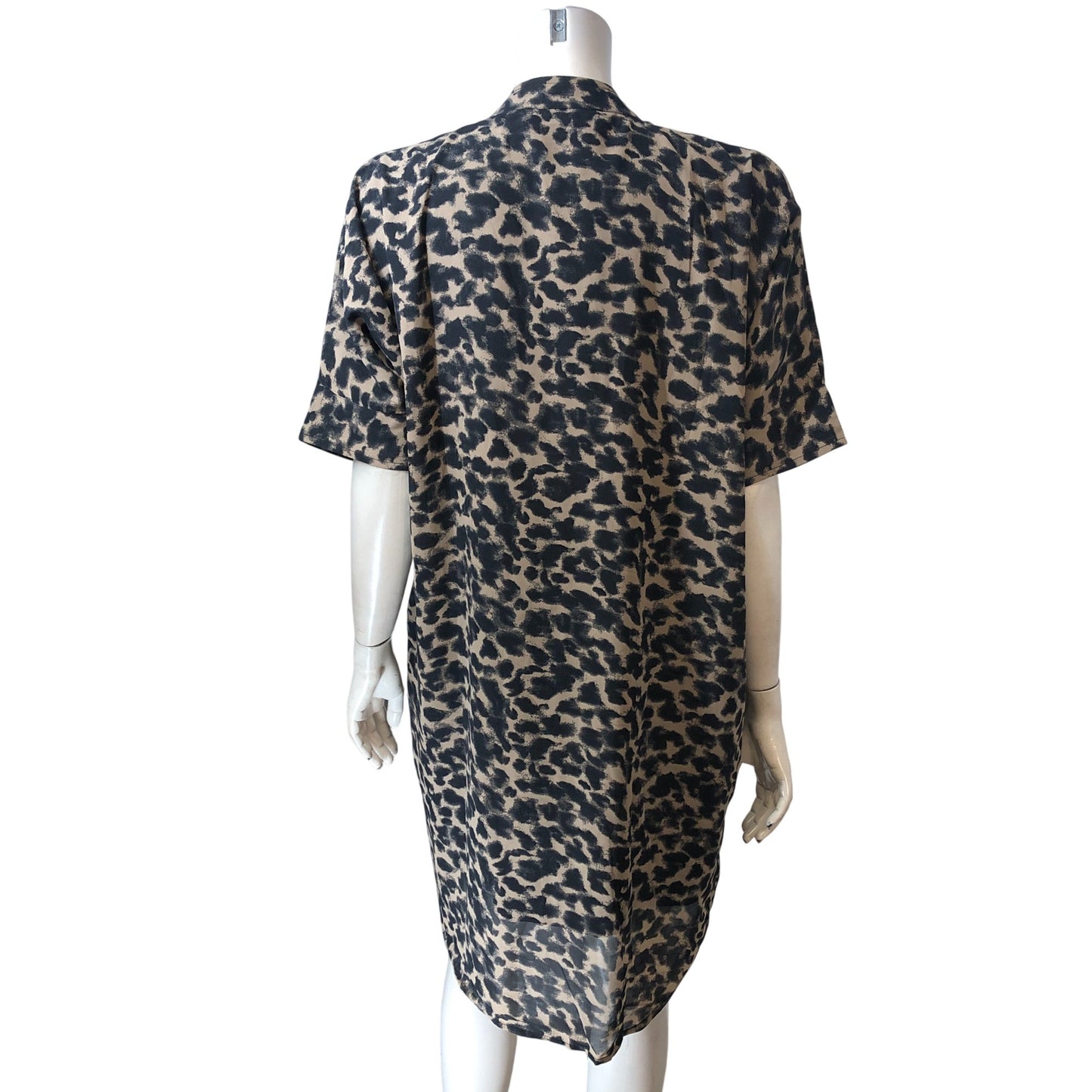 Branded Animal Print Shirt Dress UK10 Women's Short Sleeve Casual