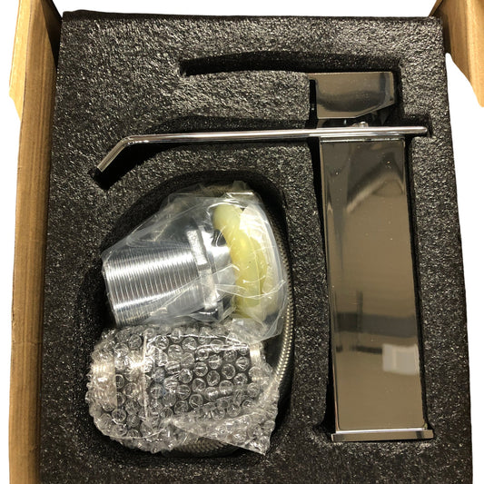 WASSERHYTHM Bathroom Lever Chrome Sink Tap New Water Tap with Accessories