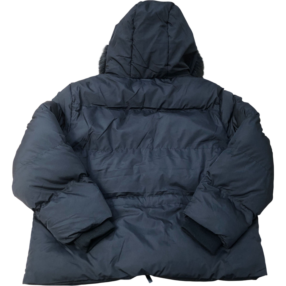 Closure LDN Black Fur Hooded Puffer Jacket Size 14