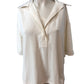 River Island Studio Summer Top UK8 Women's Cream Polo Style 100% Polyester