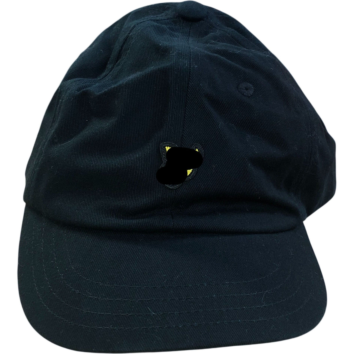 Black Baseball Cap One Size Cotton Embroidered Hat