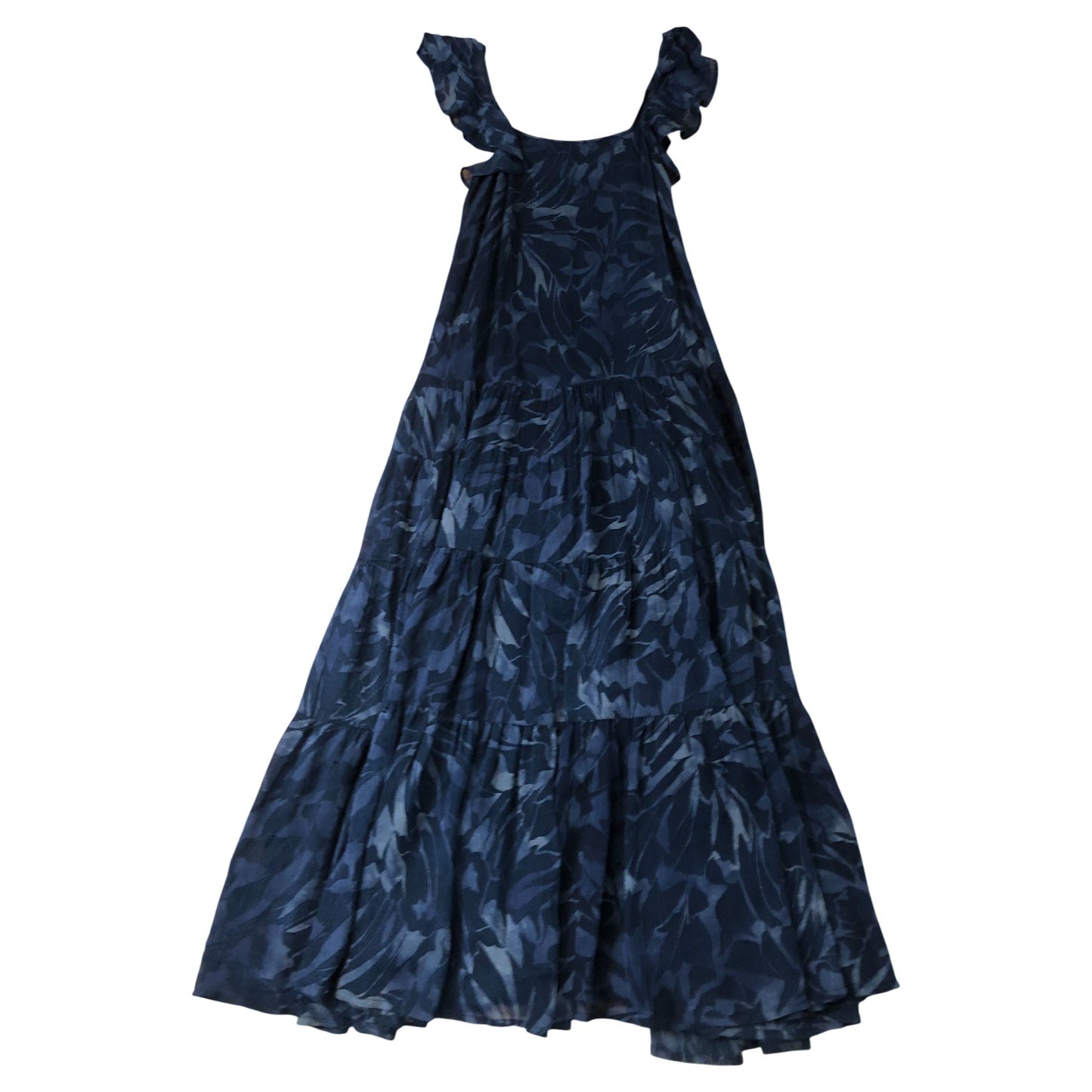 Flowy Sundress Women's Dark Blue Floral Design Tiered Style Size 8