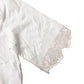 White Top With Lace Trim UK M Women's Short Sleeve Floral Design