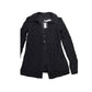 Black Textured Top Women Size 6 Stylish Long Sleeve Button Up