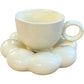 Coffee Cup & Saucer Set Cream Melamine Flower Shape Design